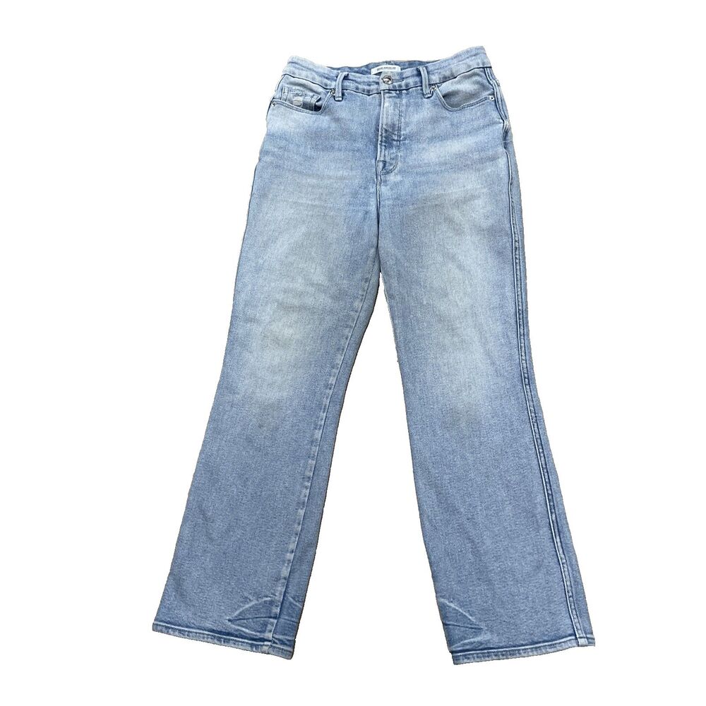 Good American Jeans Curve Women 6 28 Light Blue Denim High Rise Straight GCS127T